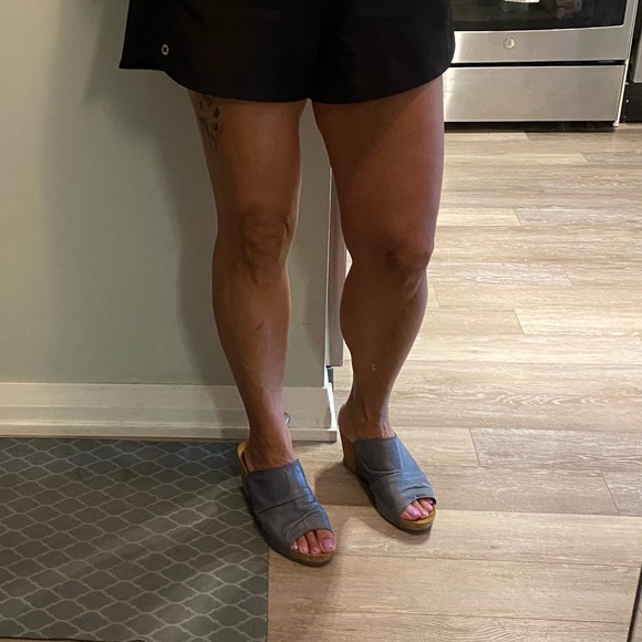 Ladies blue leather wedges size 9 made in Italy - Picture 2 of 5